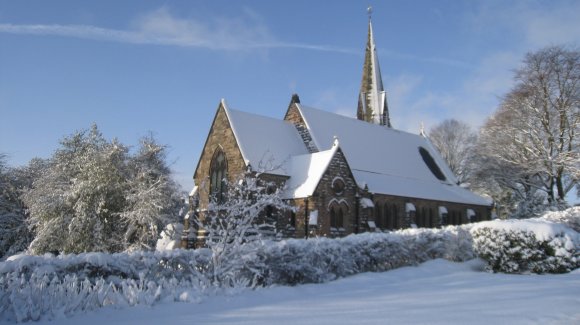 St. Paul's Church in Snow