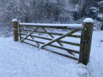 Image: Snow covered five bar gate